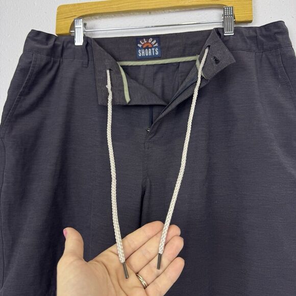 Faherty All Day Shorts Gray Size 36 Gray Casual Drawstring Pockets Performance - Picture 2 of 8